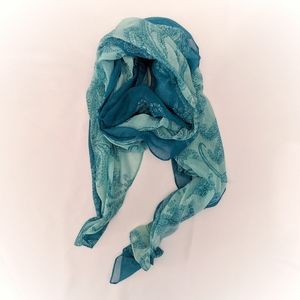 EUC Turquoise Paisley Scarf Lightweight